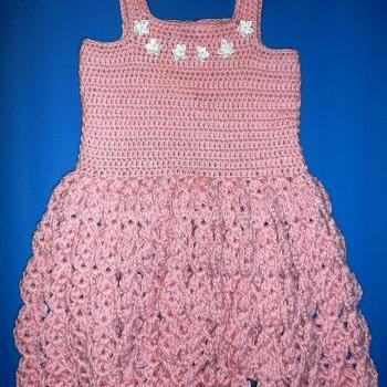 Pink Crochet Girls Dress